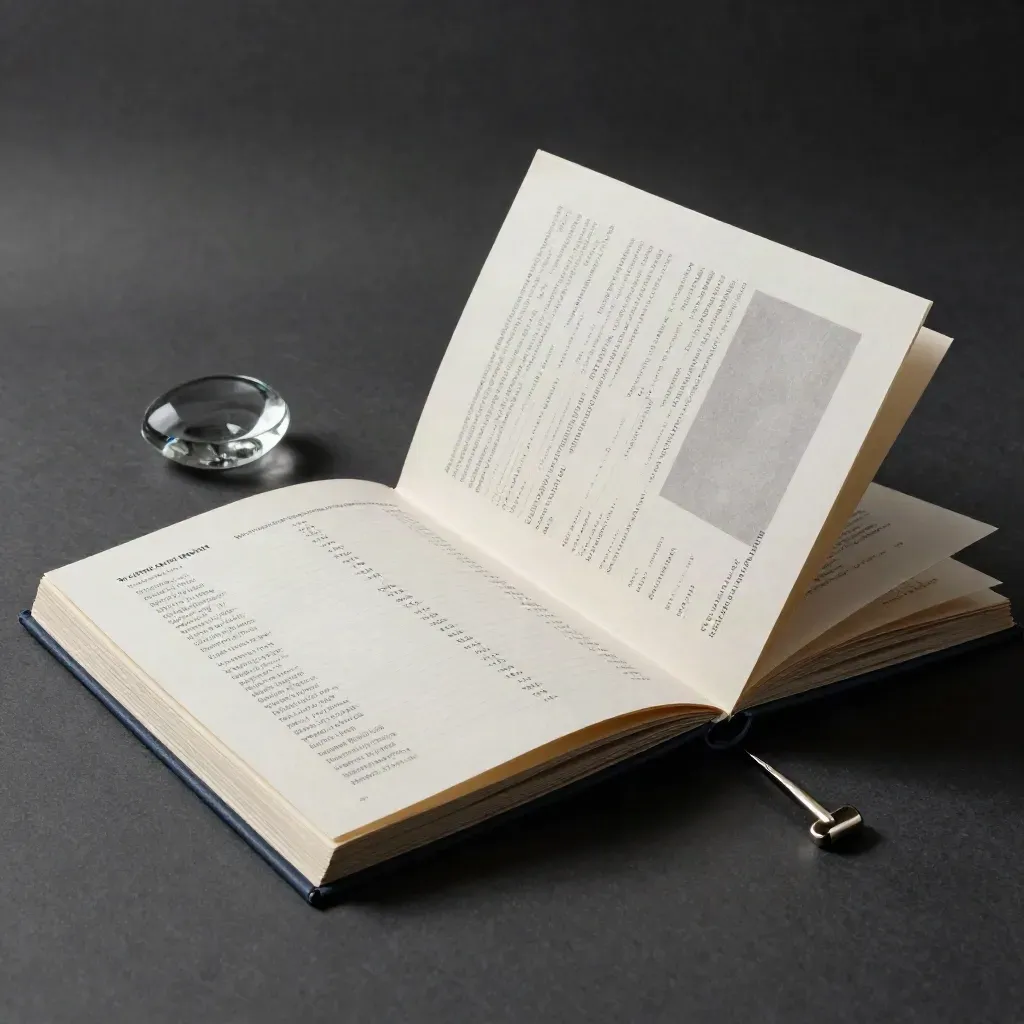 Donkere productfoto van een rapportfolio met glazen steen en metalen clip op zwarte ondergrond.