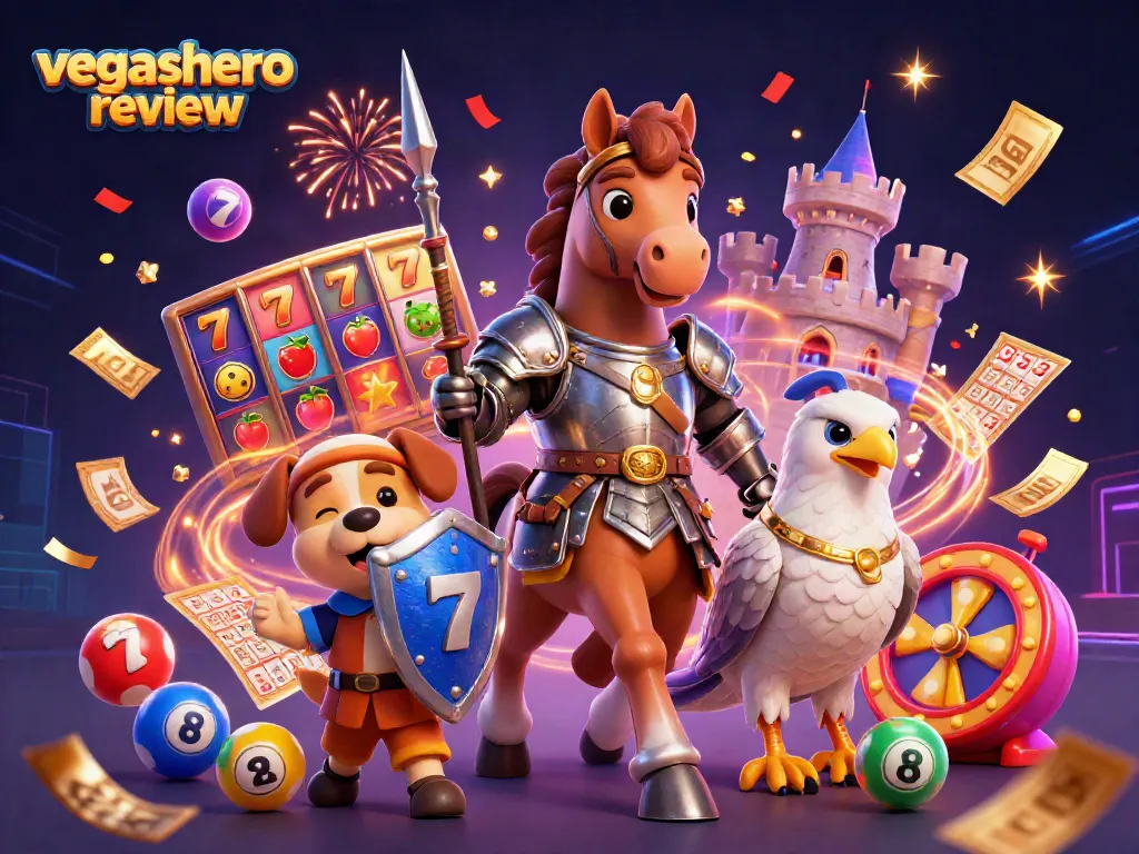 Engage with the exciting vegashero review showcasing medieval characters surrounded by dynamic casino elements and jackpots.