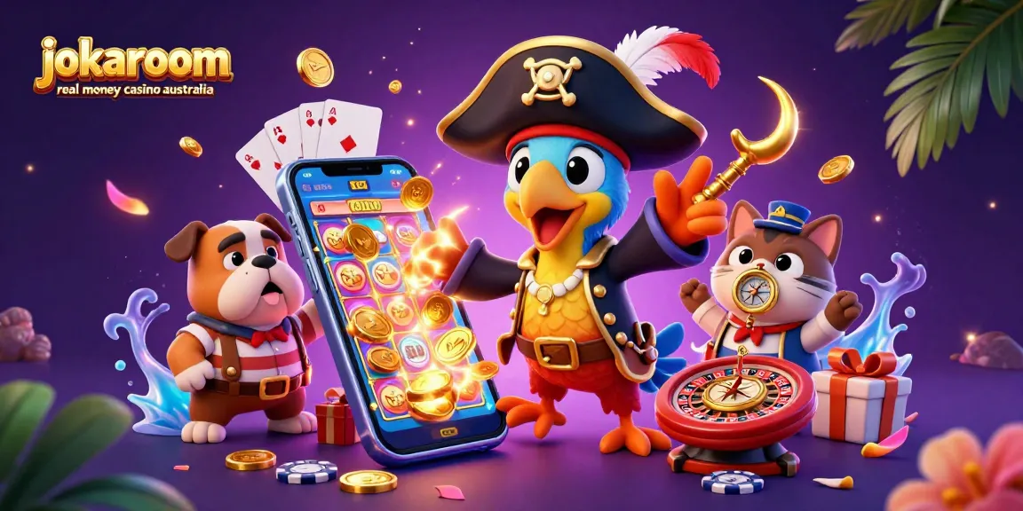 Play exciting games at jokaroom real money casino australia featuring pirate characters and vibrant slot action.